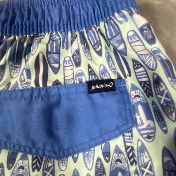 Johnnie O Board Shorts Mens Large Swim Trunks Drawstring Preppy Surf Blue Beach - Picture 2 of 8